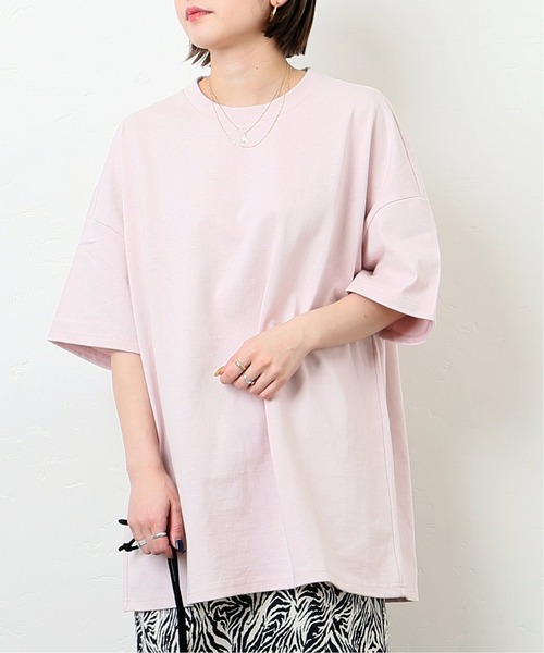 JOINT WORKS（ジョイントワークス）の「J-ヘビーオンスビッグTシャツ（Tシャツ/カットソー・レディース・ホワイト/ピンク/スミクロ・FREE）」の3枚目の写真
