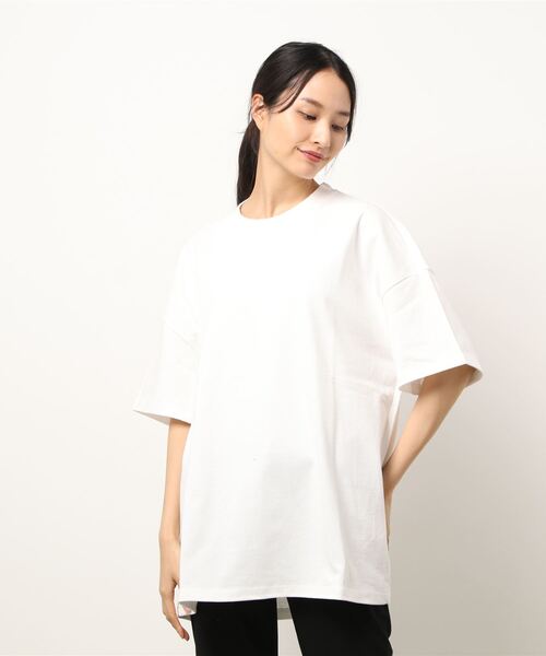 JOINT WORKS（ジョイントワークス）の「J-ヘビーオンスビッグTシャツ（Tシャツ/カットソー・レディース・ホワイト/ピンク/スミクロ・FREE）」の11枚目の写真