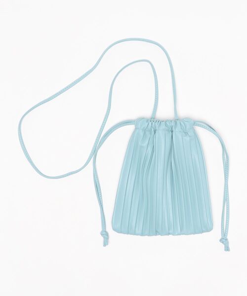 Factor=（ファクターイコール）の「プリーツ巾着ショルダーバッグ（トートバッグ・レディース・アイボリー/サックスブルー/ブラック・FREE）」の5枚目の写真