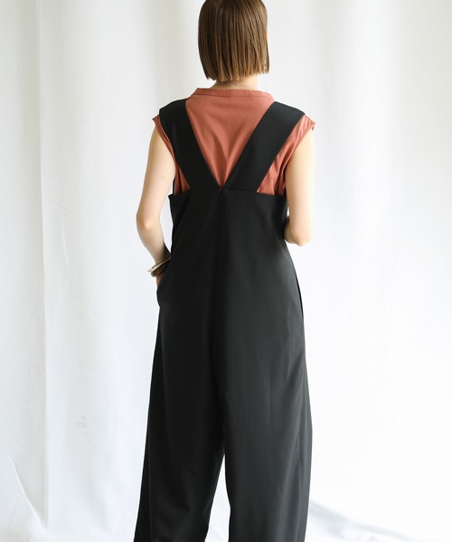 select MOCA（セレクトモカ）の「スクエアネックポーラオールインワン（つなぎ/オールインワン・レディース・ブラック/ベージュ/アイボリー・FREE）」の6枚目の写真