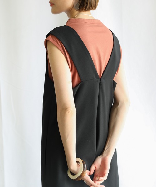 select MOCA（セレクトモカ）の「スクエアネックポーラオールインワン（つなぎ/オールインワン・レディース・ブラック/ベージュ/アイボリー・FREE）」の8枚目の写真