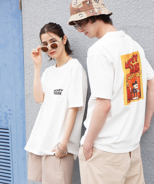 セール ミッキーレトロポスタープリントｔシャツ Tシャツ カットソー Disney ディズニー のファッション通販 Zozotown