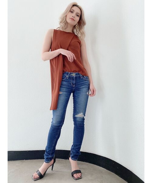 GYDA（ジェイダ）の「アシンメトリーニットタンク（タンクトップ・レディース・ブラック/ダークオレンジ/ベージュ・FREE）」の13枚目の写真