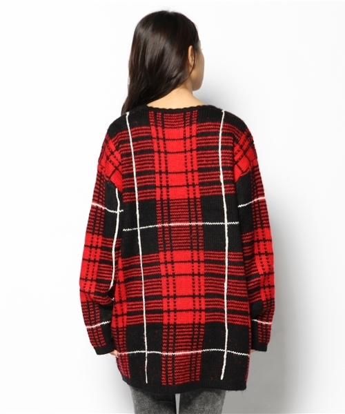 Kastane（カスタネ）の「【UNIF】チェックニットプルオーバー（ニット/セーター・レディース・レッド・SMALL）」の6枚目の写真