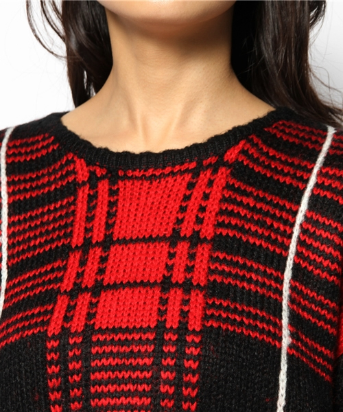 Kastane（カスタネ）の「【UNIF】チェックニットプルオーバー（ニット/セーター・レディース・レッド・SMALL）」の7枚目の写真