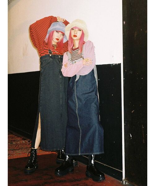 Lee（リー）の「【WEB限定】LEEコラボワンピース（ジャンパースカート・レディース・ライトブルー/ブラック/インディゴブルー・MEDIUM/FREE）」の6枚目の写真