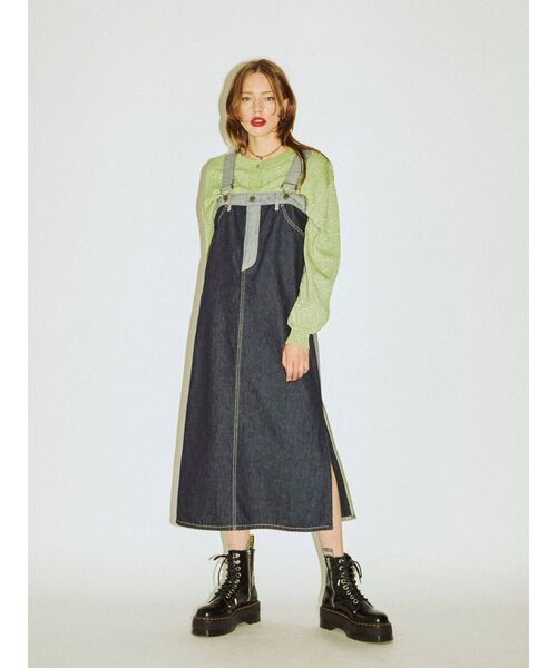 Lee（リー）の「【WEB限定】LEEコラボワンピース（ジャンパースカート・レディース・ライトブルー/ブラック/インディゴブルー・MEDIUM/FREE）」の7枚目の写真