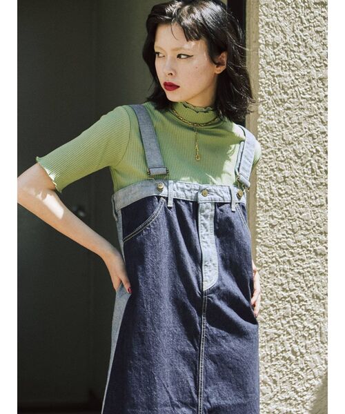 Lee（リー）の「【WEB限定】LEEコラボワンピース（ジャンパースカート・レディース・ライトブルー/ブラック/インディゴブルー・MEDIUM/FREE）」の13枚目の写真