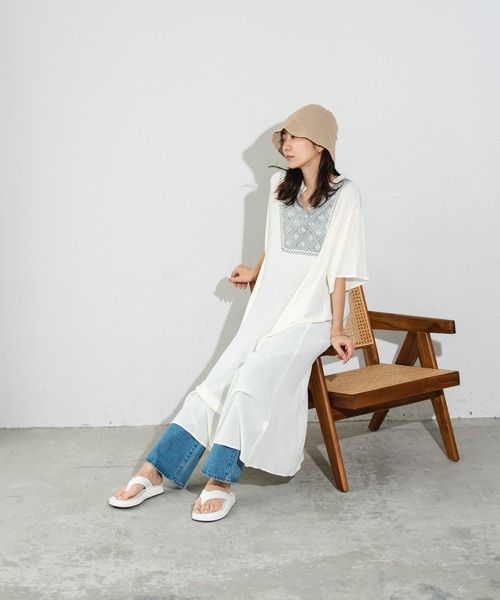 Auntie Rosa Holiday（アンティローザホリデー）の「フロント刺繍カフタンワンピース（ワンピース・レディース・ブラック/レッド/アイボリー・FREE）」の21枚目の写真