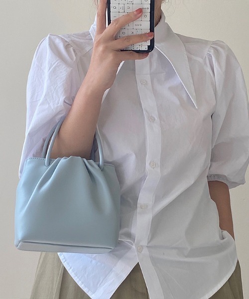 yuue' ( wear )(ユーイ)の「2way コンパクトショルダーバッグ / ハンドバッグ(ショルダーバッグ・レディース・オフホワイト/ライトブルー・FREE)」の4枚目の写真