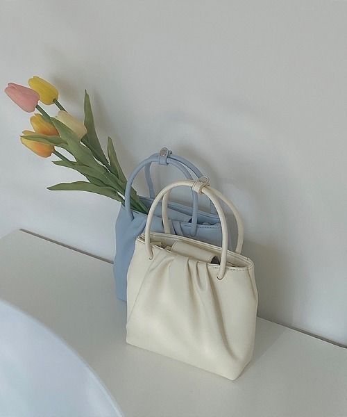 yuue' ( wear )(ユーイ)の「2way コンパクトショルダーバッグ / ハンドバッグ(ショルダーバッグ・レディース・オフホワイト/ライトブルー・FREE)」の6枚目の写真