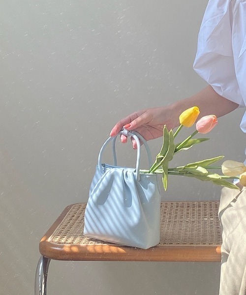 yuue' ( wear )(ユーイ)の「2way コンパクトショルダーバッグ / ハンドバッグ(ショルダーバッグ・レディース・オフホワイト/ライトブルー・FREE)」の11枚目の写真