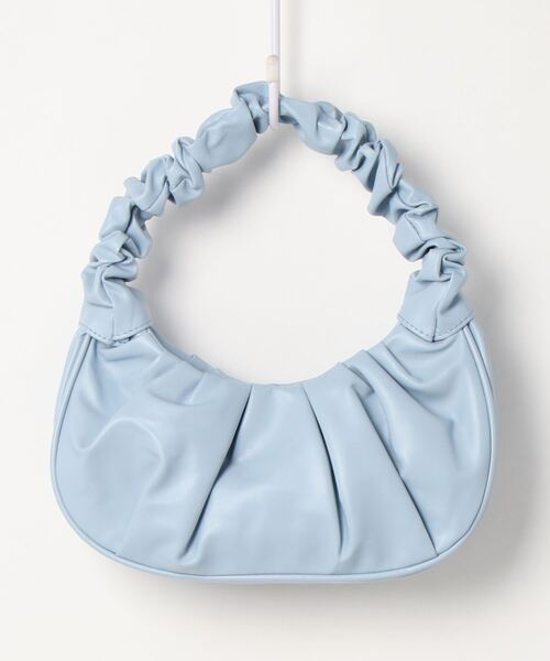 CLEA（クレア）の「ギャザーデザインムーン型ハンドバッグ（ハンドバッグ・レディース・ホワイト/ブラック/サックスブルー・FREE）」の6枚目の写真