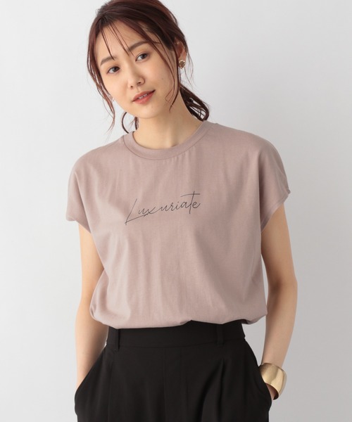 GLOBAL WORK(グローバルワーク)の「リラックス美人プリントフレンチスリーブ/949678(Tシャツ/カットソー・レディース・ブラック/ホワイト/マスタード/ベージュ・LARGE/MEDIUM)」の3枚目の写真