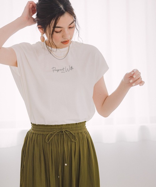 GLOBAL WORK(グローバルワーク)の「リラックス美人プリントフレンチスリーブ/949678(Tシャツ/カットソー・レディース・ブラック/ホワイト/マスタード/ベージュ・LARGE/MEDIUM)」の1枚目の写真