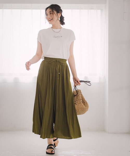 GLOBAL WORK(グローバルワーク)の「リラックス美人プリントフレンチスリーブ/949678(Tシャツ/カットソー・レディース・ブラック/ホワイト/マスタード/ベージュ・LARGE/MEDIUM)」の12枚目の写真