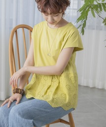 URBAN RESEARCH（アーバンリサーチ）の「フラワーレース切替カットソー（Tシャツ/カットソー・レディース）」