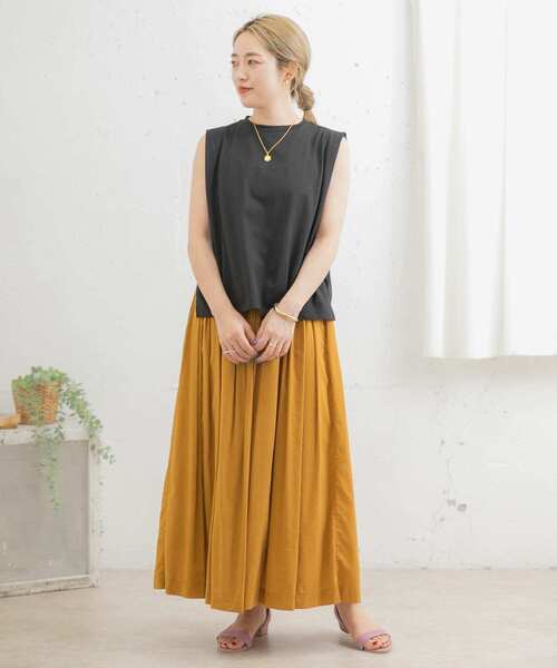 ITEMS URBANRESEARCH（アイテムズ アーバンリサーチ）の「肩タックノースリーブプルオーバー（Tシャツ/カットソー・レディース・オフホワイト/グレー系その他/ミント/ブラック・FREE）」の10枚目の写真