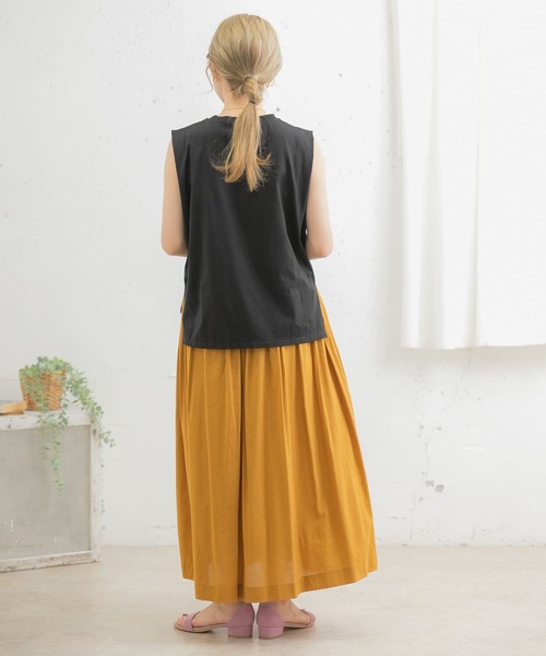 ITEMS URBANRESEARCH（アイテムズ アーバンリサーチ）の「肩タックノースリーブプルオーバー（Tシャツ/カットソー・レディース・オフホワイト/グレー系その他/ミント/ブラック・FREE）」の12枚目の写真