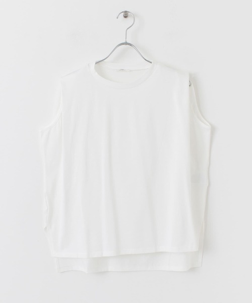 ITEMS URBANRESEARCH（アイテムズ アーバンリサーチ）の「肩タックノースリーブプルオーバー（Tシャツ/カットソー・レディース・オフホワイト/グレー系その他/ミント/ブラック・FREE）」の15枚目の写真