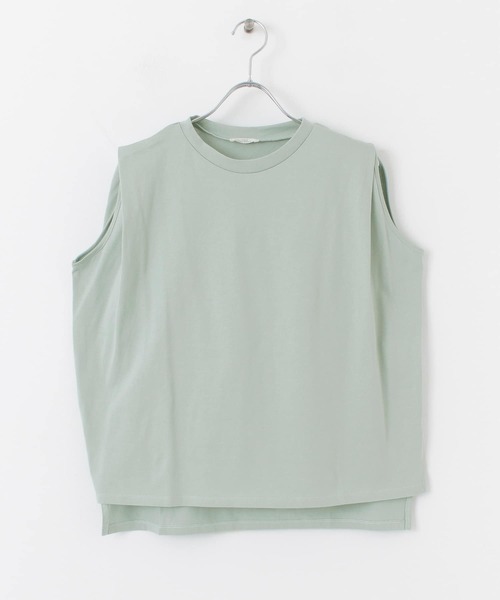 ITEMS URBANRESEARCH（アイテムズ アーバンリサーチ）の「肩タックノースリーブプルオーバー（Tシャツ/カットソー・レディース・オフホワイト/グレー系その他/ミント/ブラック・FREE）」の16枚目の写真