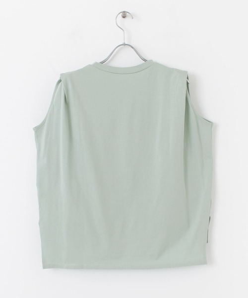 ITEMS URBANRESEARCH（アイテムズ アーバンリサーチ）の「肩タックノースリーブプルオーバー（Tシャツ/カットソー・レディース・オフホワイト/グレー系その他/ミント/ブラック・FREE）」の18枚目の写真