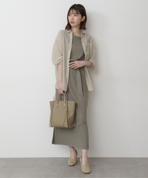 FREE'S MART（フリーズマート）の「◆シースルービッグシャツ（シャツ/ブラウス・レディース・ホワイト/ベージュ/ブルー・FREE）」の5枚目の写真