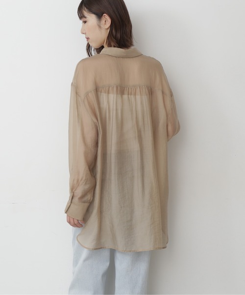 FREE'S MART（フリーズマート）の「◆シースルービッグシャツ（シャツ/ブラウス・レディース・ホワイト/ベージュ/ブルー・FREE）」の11枚目の写真