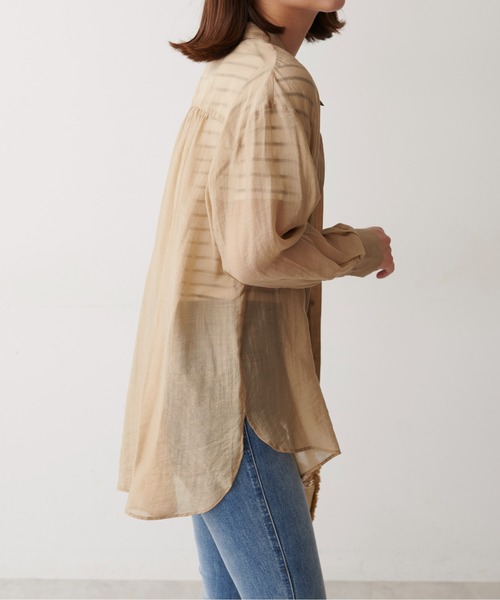 FREE'S MART（フリーズマート）の「◆シースルービッグシャツ（シャツ/ブラウス・レディース・ホワイト/ベージュ/ブルー・FREE）」の19枚目の写真