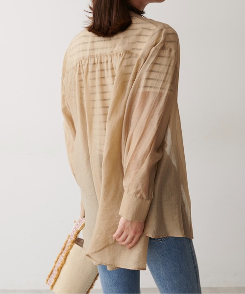 FREE'S MART（フリーズマート）の「◆シースルービッグシャツ（シャツ/ブラウス・レディース・ホワイト/ベージュ/ブルー・FREE）」の18枚目の写真