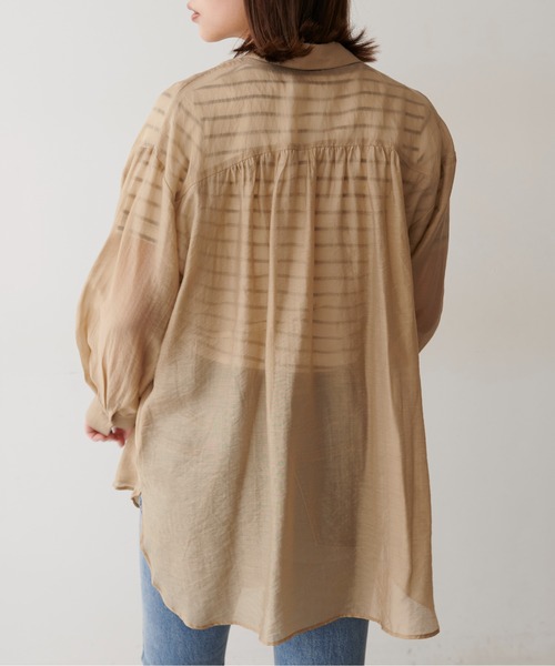 FREE'S MART（フリーズマート）の「◆シースルービッグシャツ（シャツ/ブラウス・レディース・ホワイト/ベージュ/ブルー・FREE）」の17枚目の写真