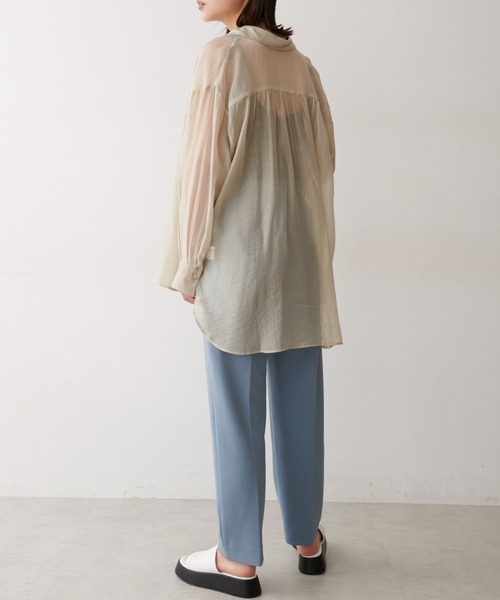 FREE'S MART（フリーズマート）の「◆シースルービッグシャツ（シャツ/ブラウス・レディース・ホワイト/ベージュ/ブルー・FREE）」の12枚目の写真