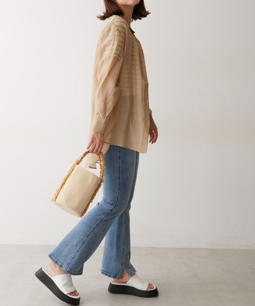 FREE'S MART（フリーズマート）の「◆シースルービッグシャツ（シャツ/ブラウス・レディース・ホワイト/ベージュ/ブルー・FREE）」の13枚目の写真