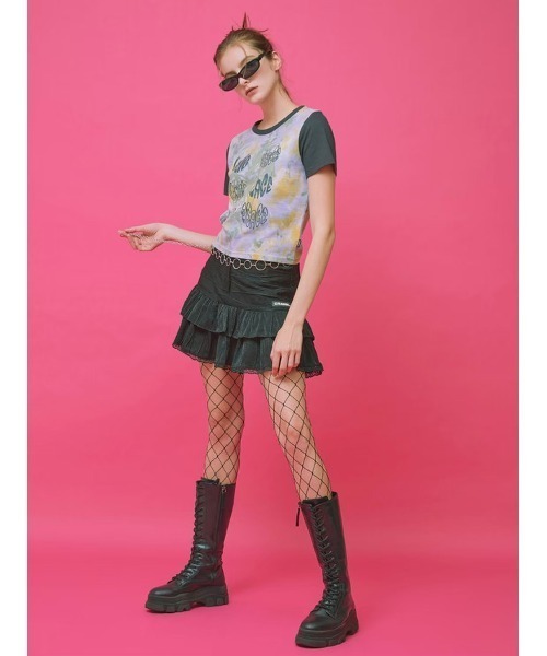 CRANK（クランク）の「【CRANK】LOVE PEACE PRINT T（Tシャツ/カットソー・レディース・ピンク/スカイブルー/ライトピンク/ライトイエロー・ONE SIZE）」の9枚目の写真