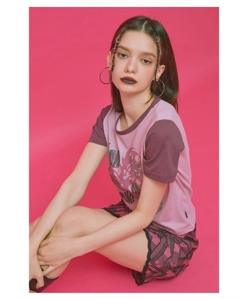CRANK（クランク）の「【CRANK】LOVE PEACE PRINT T（Tシャツ/カットソー・レディース・ピンク/スカイブルー/ライトピンク/ライトイエロー・ONE SIZE）」の18枚目の写真