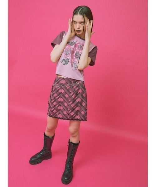 CRANK（クランク）の「【CRANK】LOVE PEACE PRINT T（Tシャツ/カットソー・レディース・ピンク/スカイブルー/ライトピンク/ライトイエロー・ONE SIZE）」の20枚目の写真