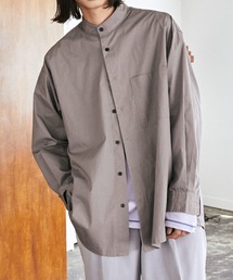 【nowm】TYPEWRITER LOOSE BOX STAND COLLAR SHIRT/ タイプライター スタンドカラーシャツ
