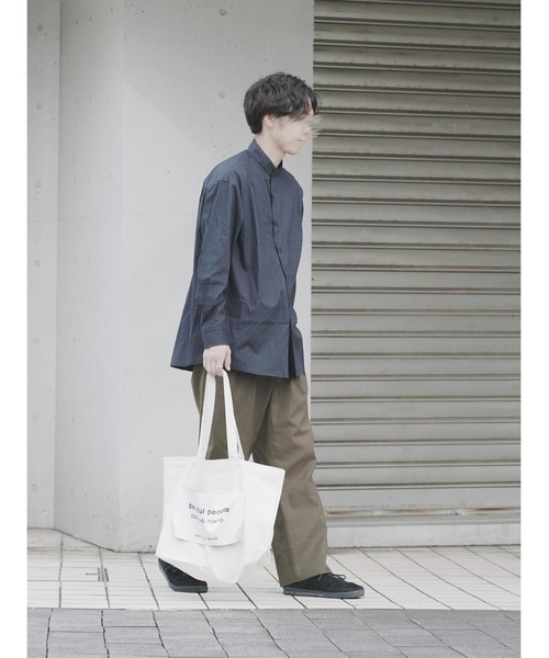 nowm（ノウム）の「【nowm】TYPEWRITER LOOSE BOX STAND COLLAR SHIRT/ タイプライター スタンドカラーシャツ（シャツ/ブラウス・メンズ・グレー/ダークネイビー・M/L）」の10枚目の写真