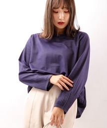 【Cest Tout】TCデニム風カノコプリーツカットソー
