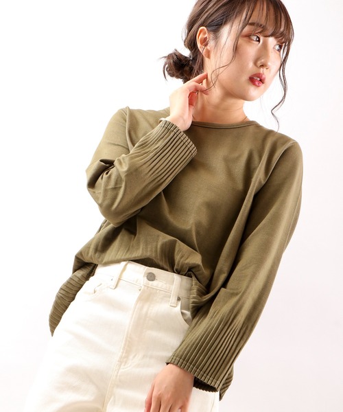 FUNALIVE(ファンアライブ)の「【Cest Tout】TCデニム風カノコプリーツカットソー(Tシャツ/カットソー・レディース・ブラック/ネイビー/カーキ・FREE)」の12枚目の写真