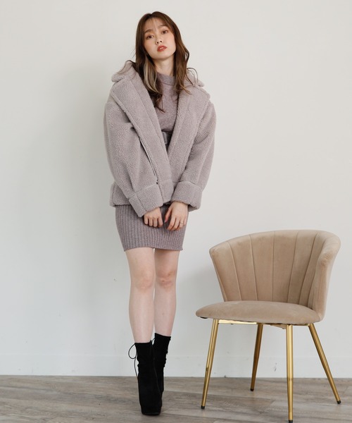 LIPSERVICE（リップサービス）の「Nuance Colorボアジャケット（ブルゾン・レディース・ブラウン/ラベンダー/ライトベージュ/ブラック・S/M）」の18枚目の写真