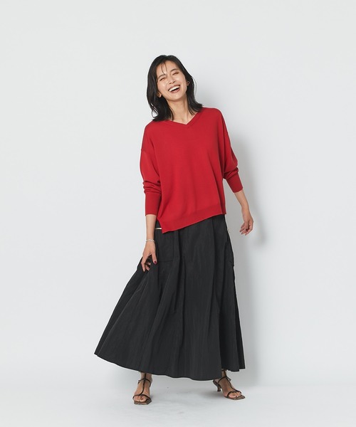 RIVE DROITE（リヴドロワ）の「メリハリのあるシルエットで足長効果　カーゴZIPポケットスカート（スカート・レディース・ブラック/カーキ・FREE）」の15枚目の写真