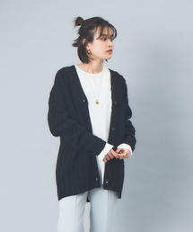 Rouge vif | ケーブルニットカーデ(カーディガン/ボレロ)