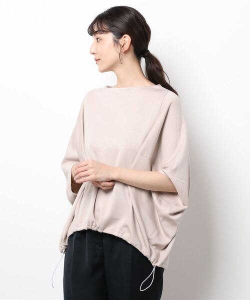 INTERPLANET（インタープラネット）の「ダンボールニットドロストプルオーバー（Tシャツ/カットソー・レディース・グレイッシュベージュ/ブラック/キャメル・FREE）」の3枚目の写真