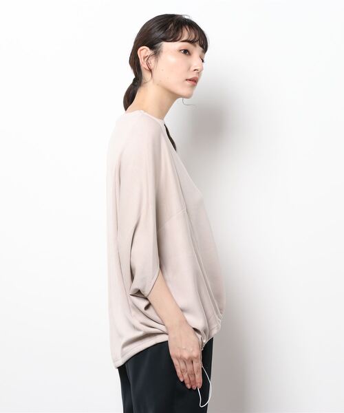 INTERPLANET（インタープラネット）の「ダンボールニットドロストプルオーバー（Tシャツ/カットソー・レディース・グレイッシュベージュ/ブラック/キャメル・FREE）」の15枚目の写真