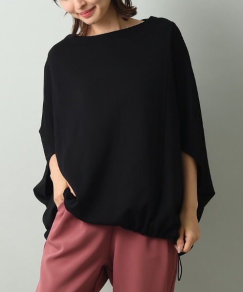 INTERPLANET（インタープラネット）の「ダンボールニットドロストプルオーバー（Tシャツ/カットソー・レディース・グレイッシュベージュ/ブラック/キャメル・FREE）」の10枚目の写真