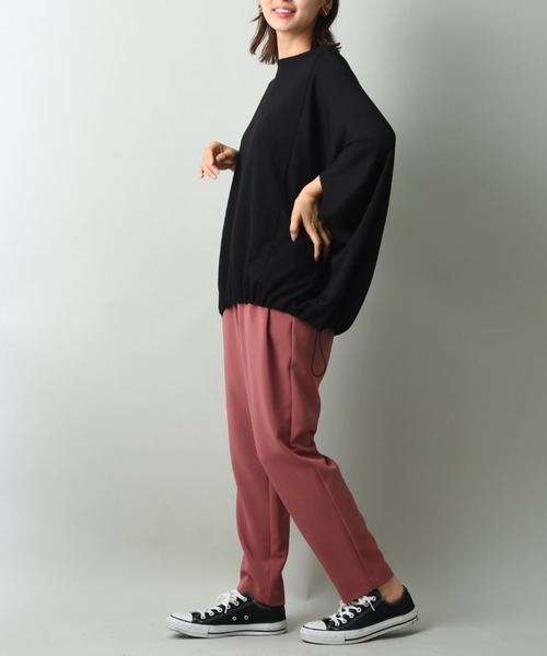 INTERPLANET（インタープラネット）の「ダンボールニットドロストプルオーバー（Tシャツ/カットソー・レディース・グレイッシュベージュ/ブラック/キャメル・FREE）」の6枚目の写真