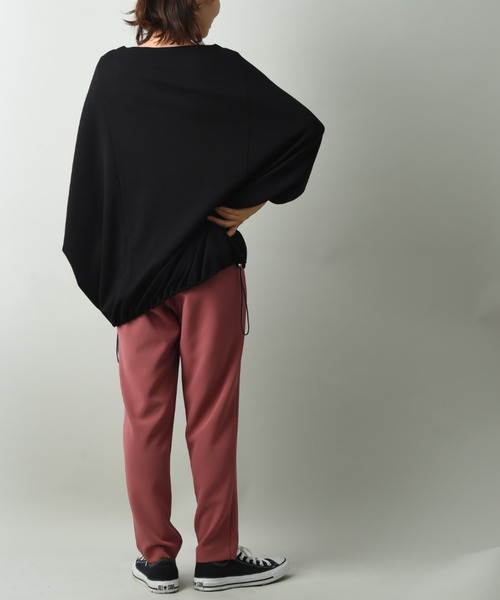 INTERPLANET（インタープラネット）の「ダンボールニットドロストプルオーバー（Tシャツ/カットソー・レディース・グレイッシュベージュ/ブラック/キャメル・FREE）」の9枚目の写真