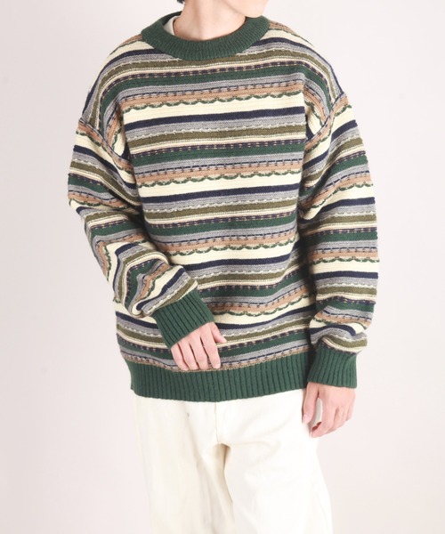 ブローディア BRODIAEA アンサンブル風マルチボーダーニット （グレー） MULTI BORDER KNIT — aulaaila