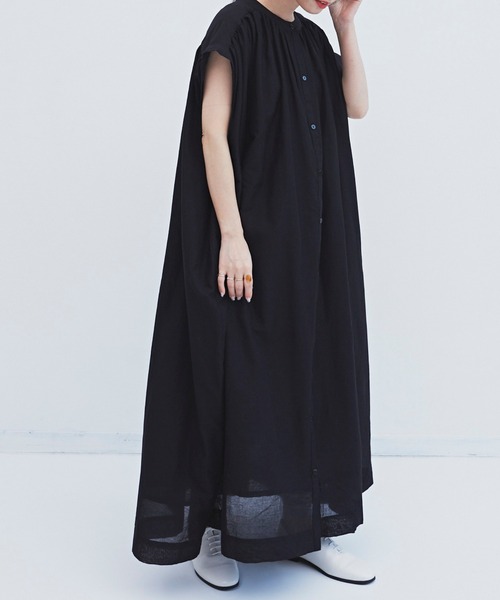 Libra Cue（リブラ キュー）の「シアーコットンボリュームワンピース（ワンピース・レディース・ベージュ/カーキ/ブラック・FREE）」の10枚目の写真